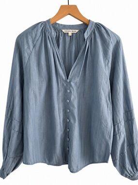 Veronica Beard Ailani Button Front Shirt Silk Blend Quiet Luxury Women's Size 6